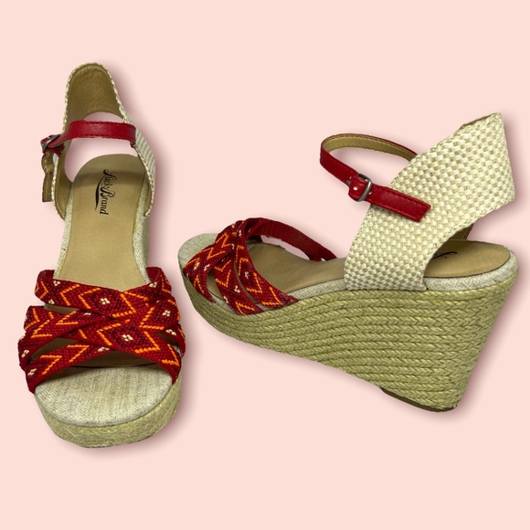 Lucky Brand Shoes - Lucky Brand Woven Strap Platform Espadrille Wedges